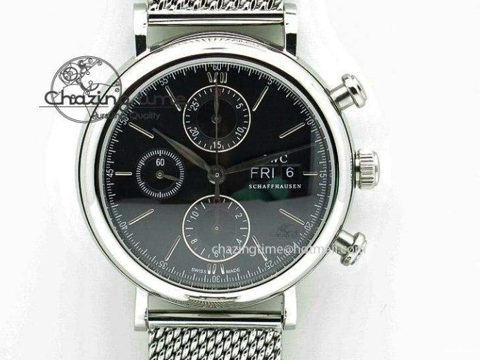 MIROTIME 0105 Supportive Portofino Automatic SS AF 1:1 Best Edition White Dial on Black Croco Leather Strap A 7184